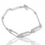 Platinum plated silver 925º bracelet with 3 safety pins(code BZB105869)